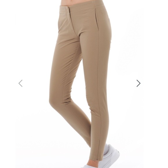 MDC 4 Way Stretch Slacks Golden Brown 36 S Ankle Zip Trousers - Picture 12 of 13